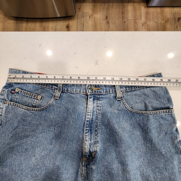 VTG Polo Jeans Co Ralph Lauren Banner Denim Shorts Mens 38 Inseam 11" Y2K Baggy - Picture 6 of 11